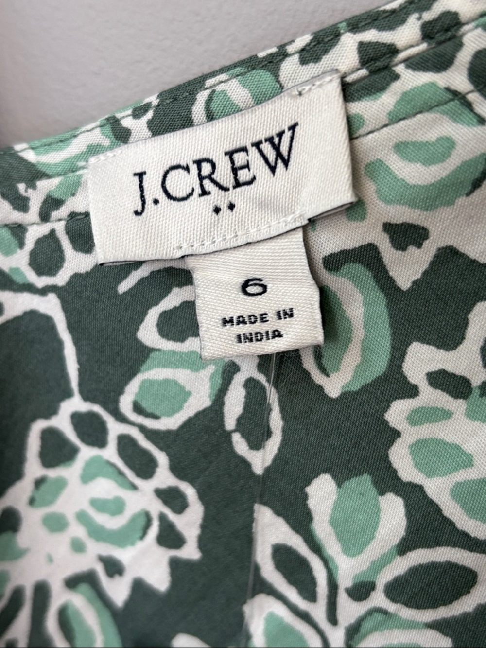 J.Crew Green Floral Midi Dress Size 6 Puff Sleeve Cottagecore Summer Dress NWT - Picture 8 of 10